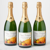 Mooie Happy Thanksgiving Zaken Sparkling Wijnetiket (Flessen)