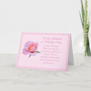 Mooie "Happy Valentine's Day Godmother" Kaart