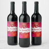 Mooie Happy Valentine's Day Hearts Wine Label Wijn Etiket (Flessen)