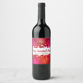 Mooie Happy Valentine's Day Hearts Wine Label Wijn Etiket