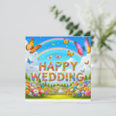 Mooie Happy Wedding Wenskaarten Kaart (Staand voorkant)