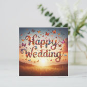 Mooie Happy Wedding Wenskaarten Kaart (Staand voorkant)