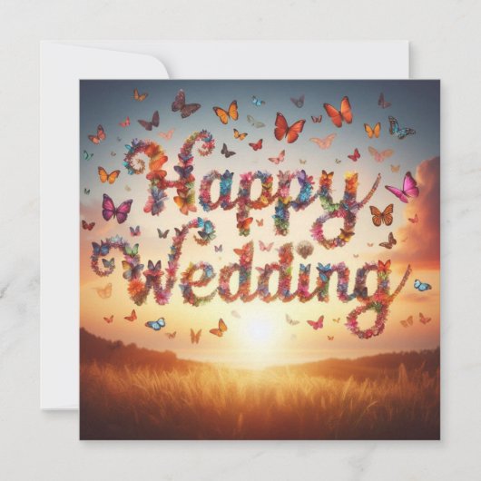 Mooie Happy Wedding Wenskaarten Kaart (Voorkant)
