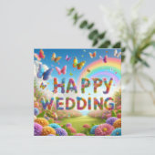 Mooie Happy Wedding Wenskaarten Kaart (Staand voorkant)