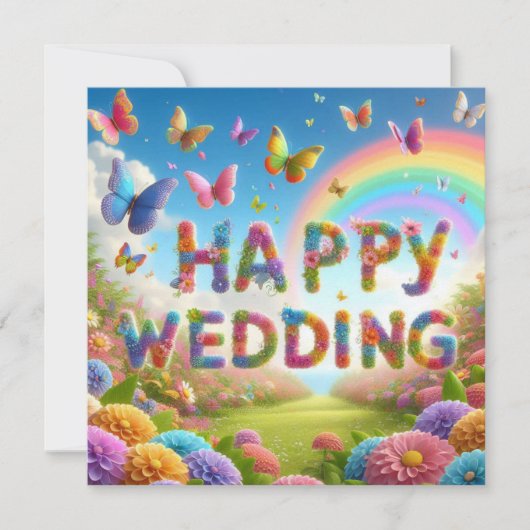 Mooie Happy Wedding Wenskaarten Kaart (Voorkant)