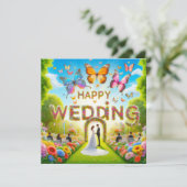 Mooie Happy Wedding Wenskaarten Kaart (Staand voorkant)