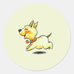 Mooie hardlopende hond illustratie voor hondenlief ronde sticker