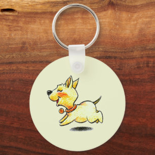 Mooie hardlopende hond illustratie voor hondenlief sleutelhanger