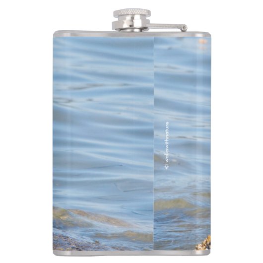 Mooie Harlequin Duck op de Rock Heupfles (Achterkant)