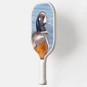 Mooie Harlequin Duck op de Rock Pickleball Paddle (Links)