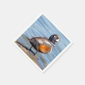 Mooie Harlequin Duck op de Rock Servet (Hoek)