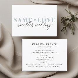 Mooie Hart bruiloft downsize aankondiging