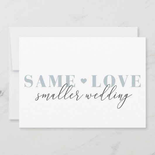 Mooie Hart bruiloft downsize aankondiging (Voorkant)