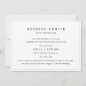 Mooie Hart bruiloft downsize aankondiging (Achterkant)