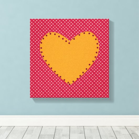 Mooie hart canvas afdruk (Insitu (Houten vloer))