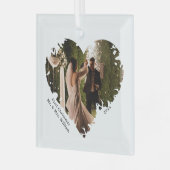 Mooie Hart Custom Caption Foto Ornament (Voorkant links)