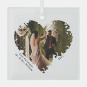 Mooie Hart Custom Caption Foto Ornament (Voorkant)