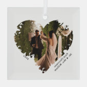 Mooie Hart Custom Caption Foto Ornament (Achterkant)