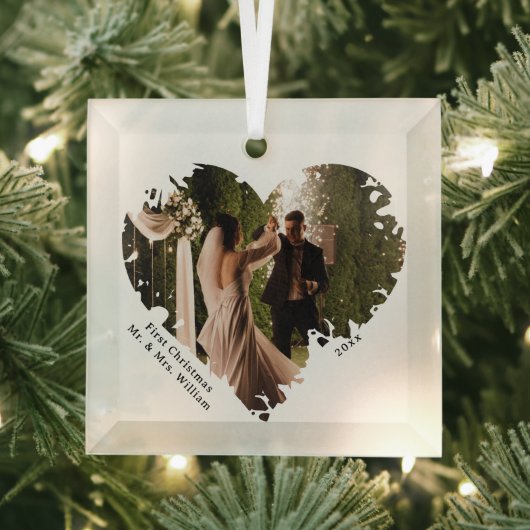 Mooie Hart Custom Caption Foto Ornament (Insitu)