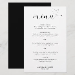 Mooie Hart Eenvoudige Moderne Trouwmenu