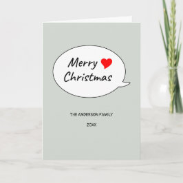Mooie hart en vrolijk kerstfeest feestdagen kaart