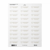 Mooie hart goud witte aangepaste retouradres etiket (Full Sheet)