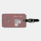 mooie hart juweel bloem bagagelabel (Voorkant horizontaal)