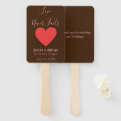 Mooie hart liefde nooit mislukt handwaaier (Voorkant en achterkant)