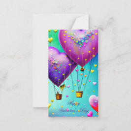 Mooie hart luchtballonnen kinderen valentijn notitiekaartje