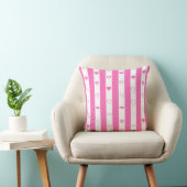 Mooie Hart Moderne Roze Streep Kussen (Stoel)