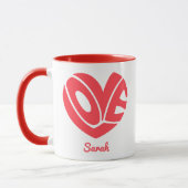 Mooie hart mok met liefdesboodschap (Links)