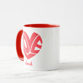 Mooie hart mok met liefdesboodschap (Voorkant links)