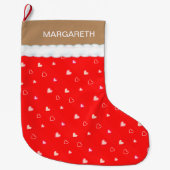 Mooie Hart Patroon Grote Kerstsok (Voorkant)