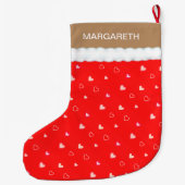 Mooie Hart Patroon Grote Kerstsok (Achterkant)