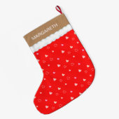 Mooie Hart Patroon Grote Kerstsok (Achterkant (Hangend))