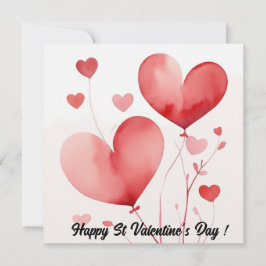 Mooie Hart Waterverf Bloemen Valentijn Feestdagenkaart