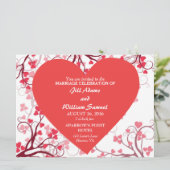 Mooie harten bruiloft kaart (Staand voorkant)