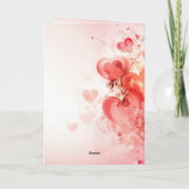 Mooie Harten Decoratie I Roze Valentijnsdag Kaart (Achterkant)