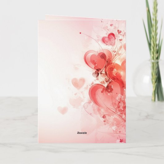 Mooie Harten Decoratie I Roze Valentijnsdag Kaart (Achterkant)