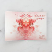 Mooie Harten Decoratie I Roze Valentijnsdag Kaart (Binnen)