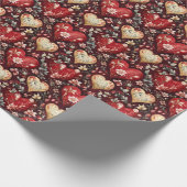 Mooie Harten en Bloemen  Cadeaupapier (Hoek)