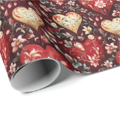 Mooie Harten en Bloemen  Cadeaupapier (Rol Hoek)