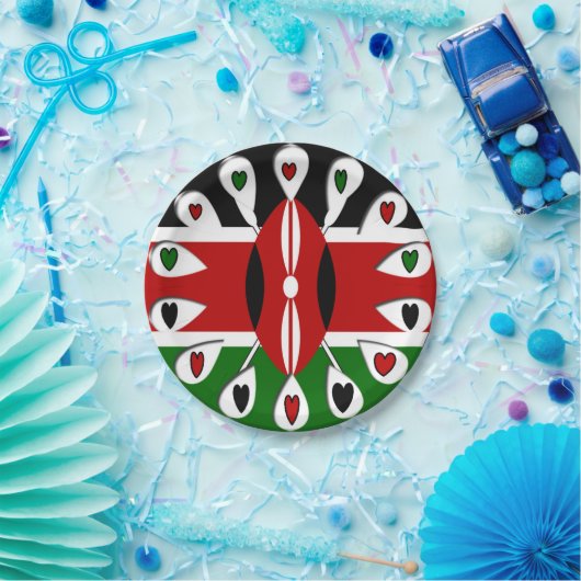 Mooie Harten Kenia Papieren Borden Papieren Bordje (Feest)