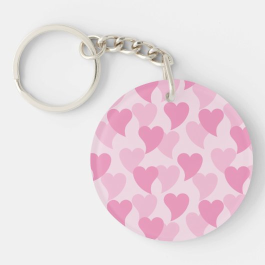 Mooie Harten Naadloos Patroon Sleutelhanger (Voorkant)
