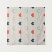 Mooie harten / oranje crème donker wandkleed (Voorkant (horizontaal))