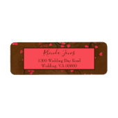 Mooie harten rood en bruin etiket (Voorkant)