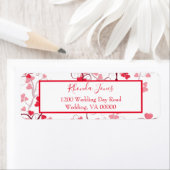 Mooie harten rood en wit etiket (Insitu)