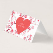 Mooie harten tafel nummers kaart (Achterkant)