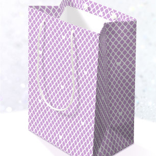 Mooie Hartjes Lattice Mesh Paarse Verjaardag Medium Cadeauzakje