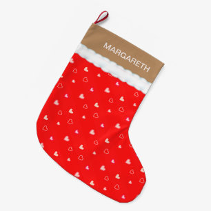 Mooie Hartjes Patroon Grote Kerstsok